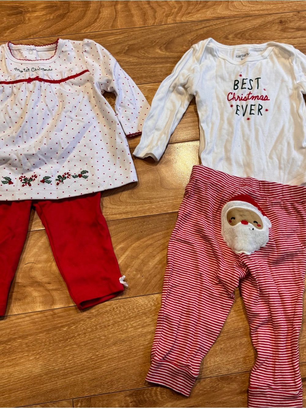 Carter's White & Red Holiday Two-Piece Pajama Sets